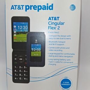 AT&T Cingular Flex 2, 4GB, Classic Navy - AT&T Prepaid Phone - Brand New